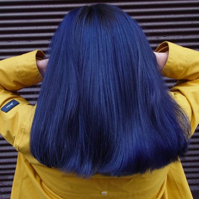 dark royal blue love it 😍😍😍😍 | Blue black hair, Midnight blue hair, Hair  color blue