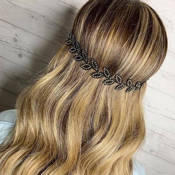 Photo of the back of a woman’s head with wavy dirty blonde hair, created using Wella Professionals