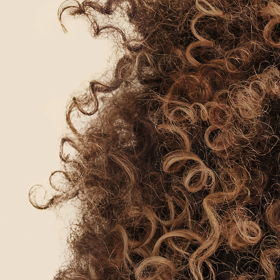 Close-up of type 4 curly hair texture. 