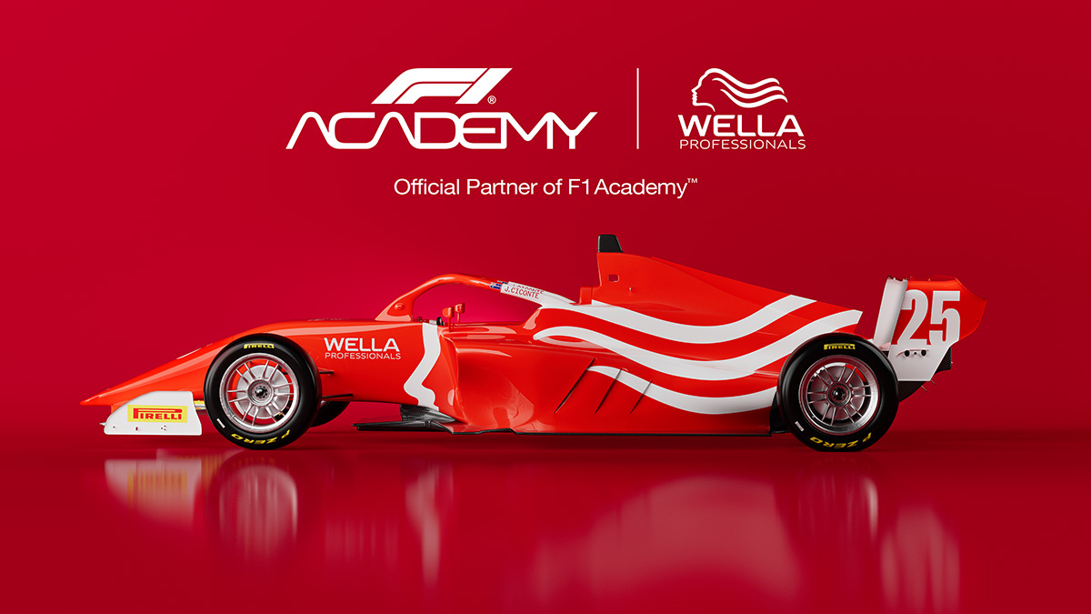 Red racing car with Wella Professionals and the number 25 emblazoned on the side.