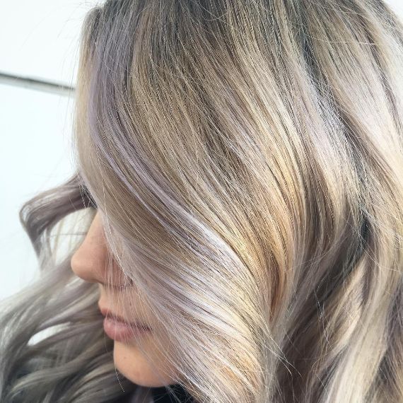 Image of woman with metallic hair color created using Wella Professionals products