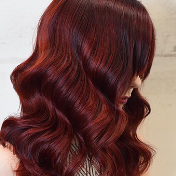 Mulled wine hair, created using Wella Professionals