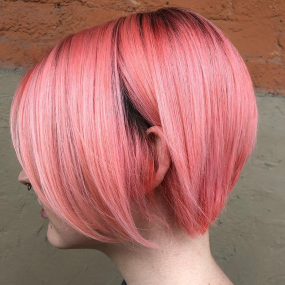 Image of woman with pink hair created using Wella Professionals products