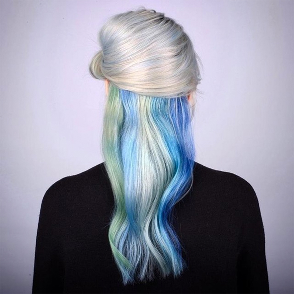 ICE BLONDE RAINBOW HAIR COLOR 