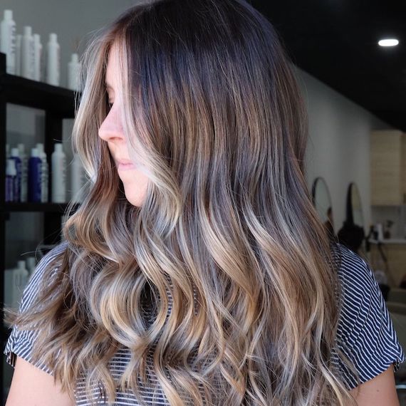 H I G H contrast L O W maintenance Ash brunette blonde Balayage ombre Cut  and color by @andrewlovescolor #lacolorist #Balayage #ha