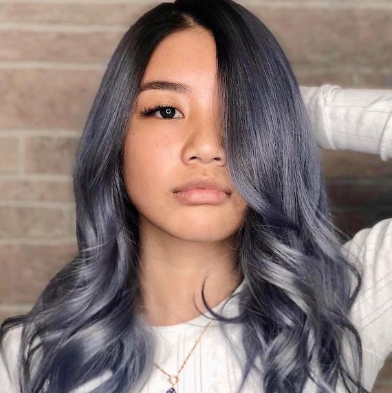 dark grey blue hair