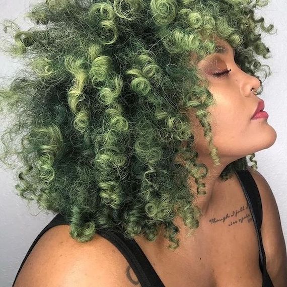 Green black deals hair