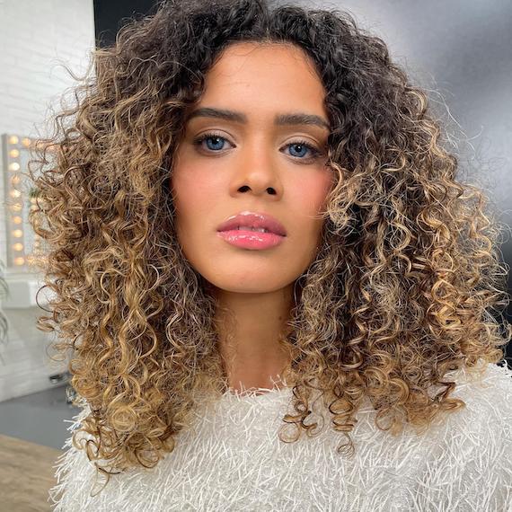 Balayage natural deals curly hair