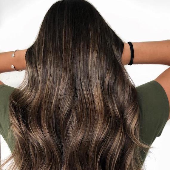 Balayage brunette deals straight hair