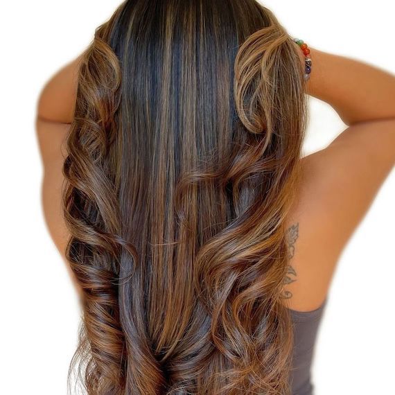 Highlights black straight hair best sale