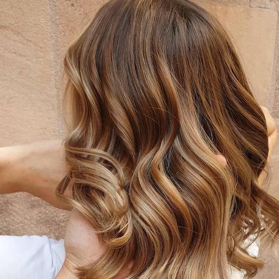 Back of woman’s head with bronde hair, created using Wella Professionals.