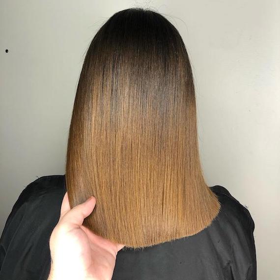 Straightened ombre cheap hair