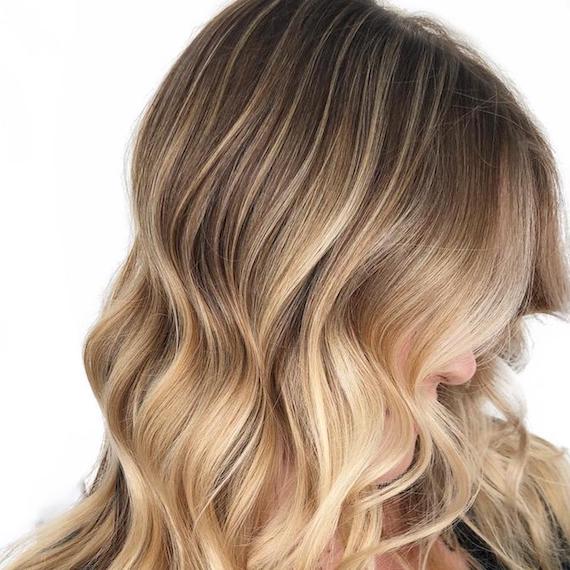 light blonde hair with brown highlights