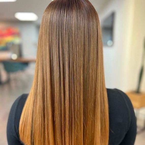 orange brown ombre hair