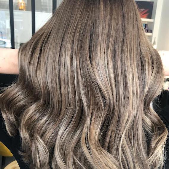 frosted brown hair color