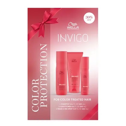 INVIGO Brilliance Holiday Gift Set in a red box.