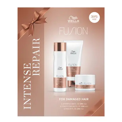 Fusion Holiday Gift Set in a rose gold box.