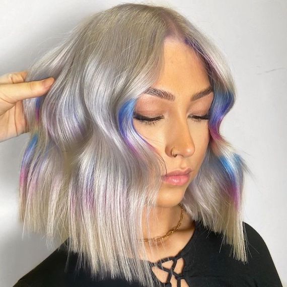 silver purple ombre hair