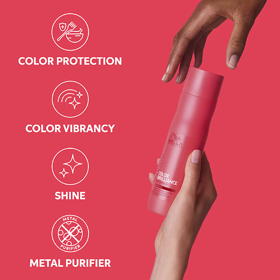 INVIGO Brilliance Shampoo Shampoo is passed from one model’s hand to another’s.