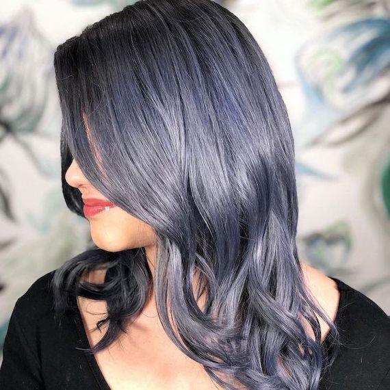 dark grey blue hair