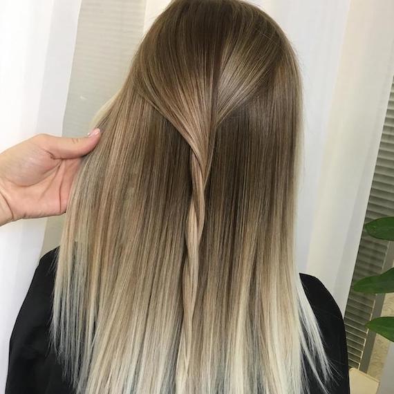 Brown and blonde ombre straight hair sale