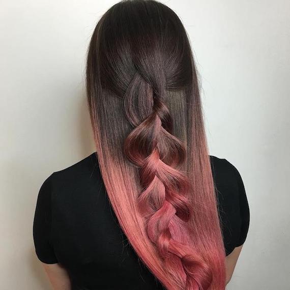 Pink ombre straight clearance hair