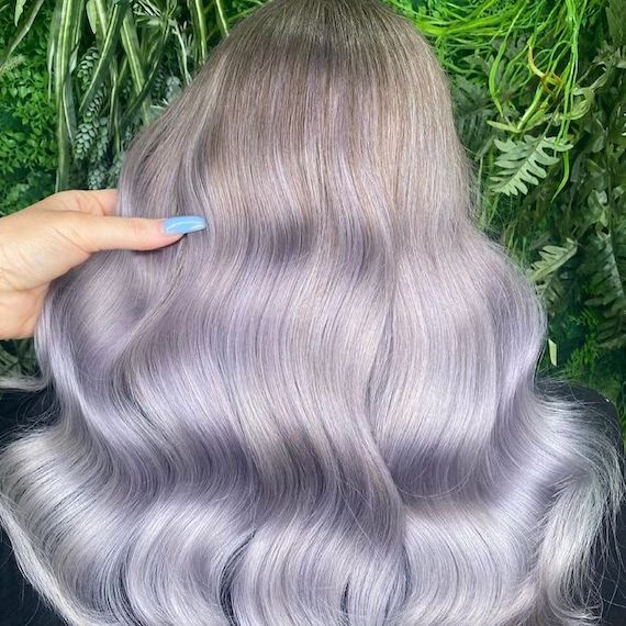 pastel blue and purple hair