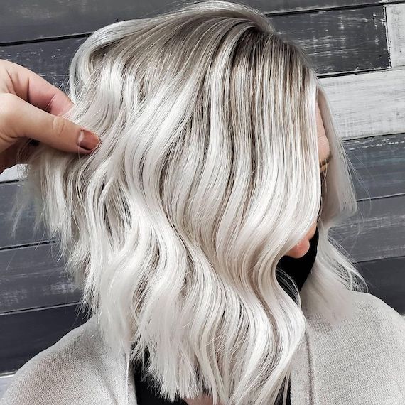 Blonde hair with platinum shop highlights