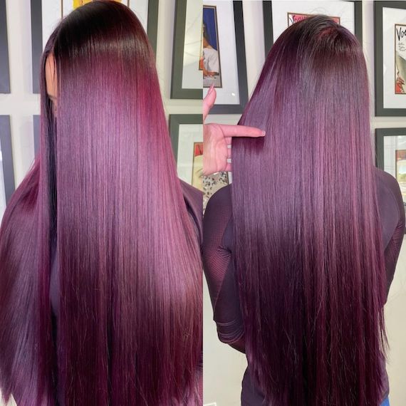 burgundy plum burgundy plum hair color with a dark base by…