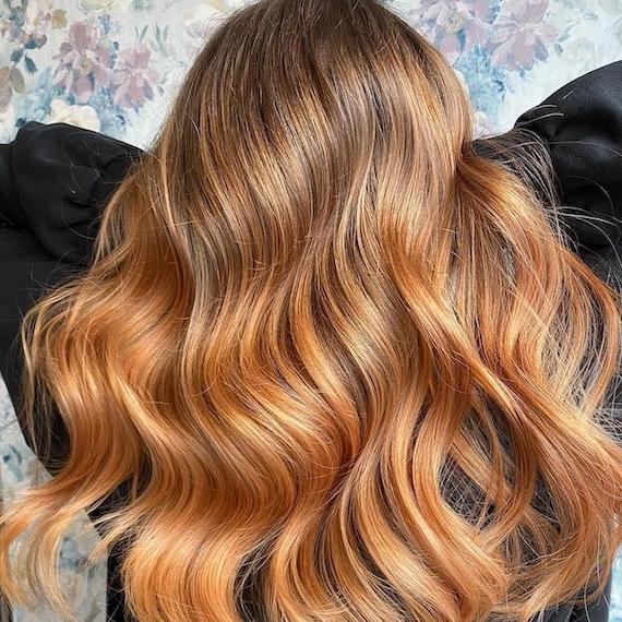 orange brown ombre hair