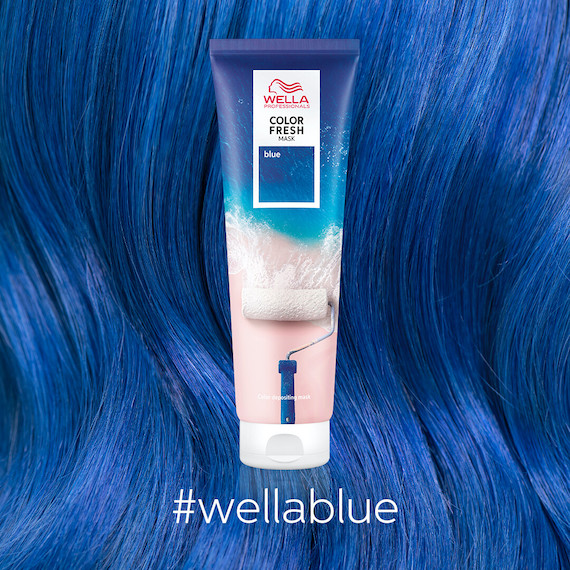 Bottle of Color Fresh Mask by Wella Professionals in shade blue