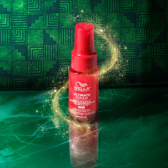 ULTIMATE REPAIR Miracle Hair Rescue on an emerald green background.