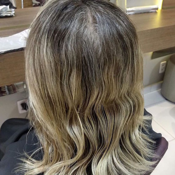 Schwarzen blond strähnen mit Braune Haare