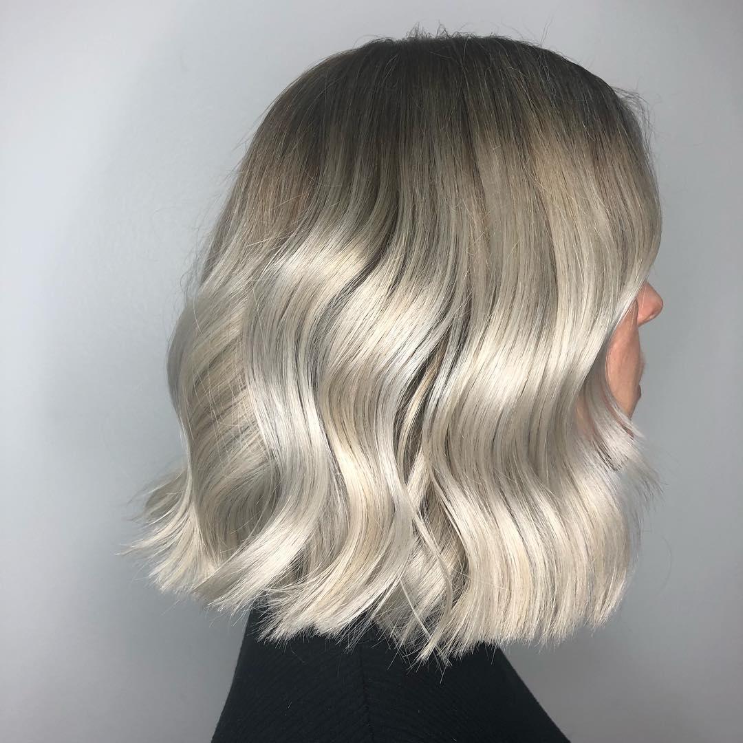 Balayage on silver hair, created using Wella Professionals