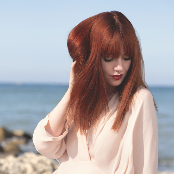 Lifestyle vlogger and author Melanie Murphy wearing Wella Professionals Leather Red hair color