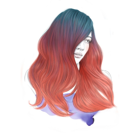 Wella Professionals illustrations showing women with wavy mermaid hair