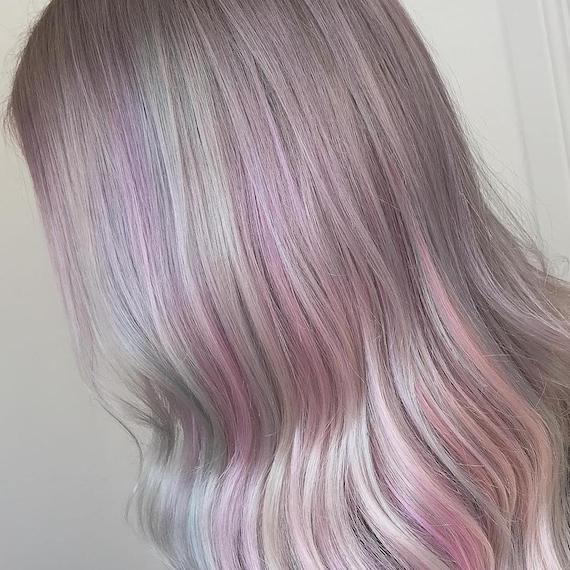 Pink and grey clearance wig