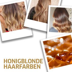 Collage von honigblonden Looks, kreiert mit Wella Professionals.