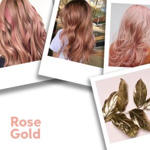 Polaroids of women with rose gold wavy hair