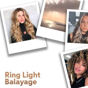 Close up of Ring Light Balayage