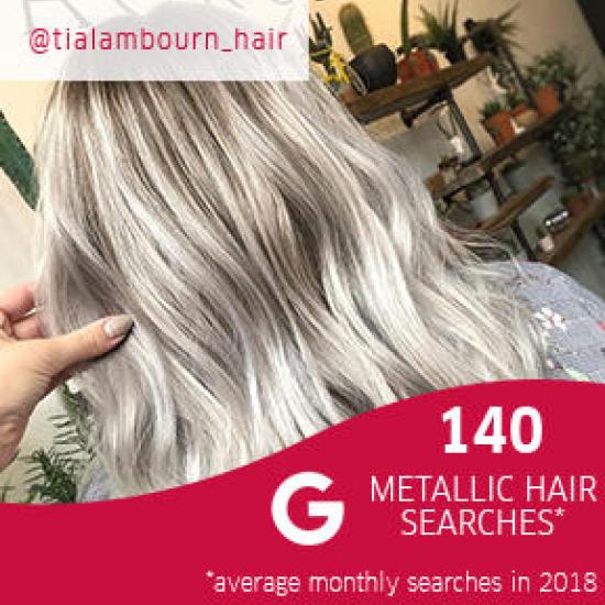 Woman with long metallic hair, created using Wella Professionals