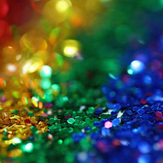 close up of glitter in rainbow colors