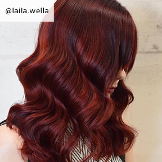 Mulled wine hair, created using Wella Professionals