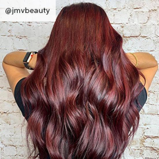 Mulled wine hair, created using Wella Professionals