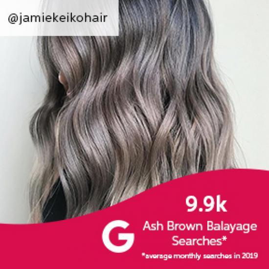 Ash brown balayage hair, created using Wella Professionals 