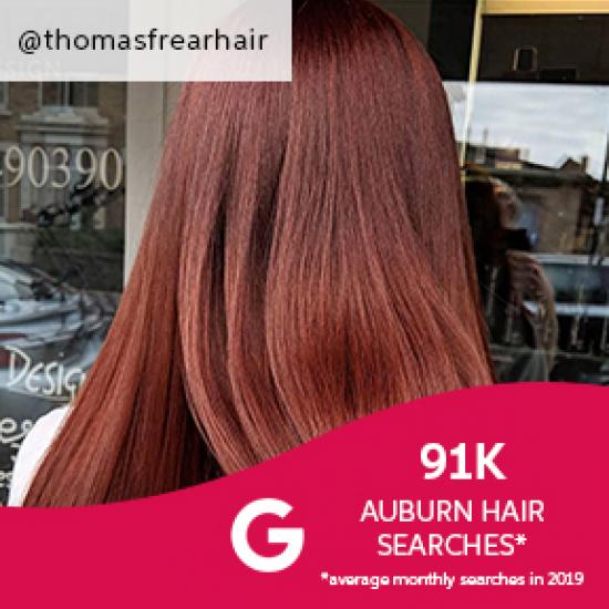 Back of woman’s head with auburn hair, created using Wella Professionals.
