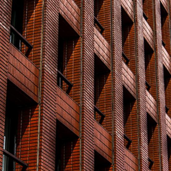 Red brick building.