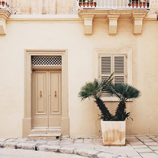 Cream colored house