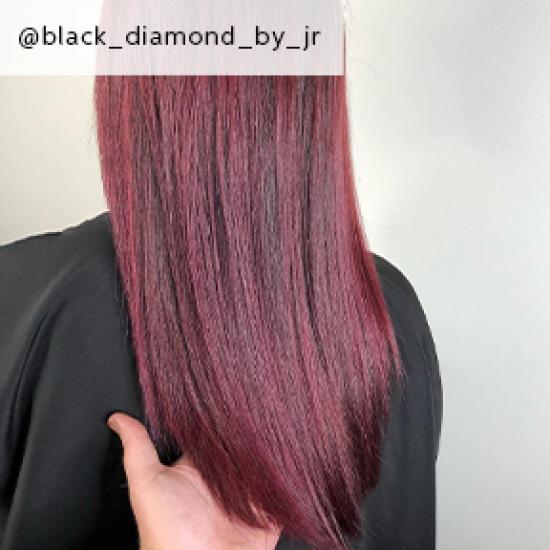 Image of black cherry hair, created using Wella professionals