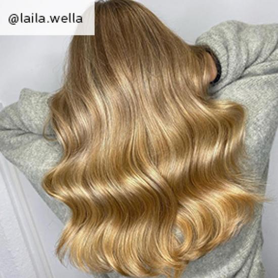 Bild von Buttertoffee blondem Haar, kreiert mit Wella Professionals